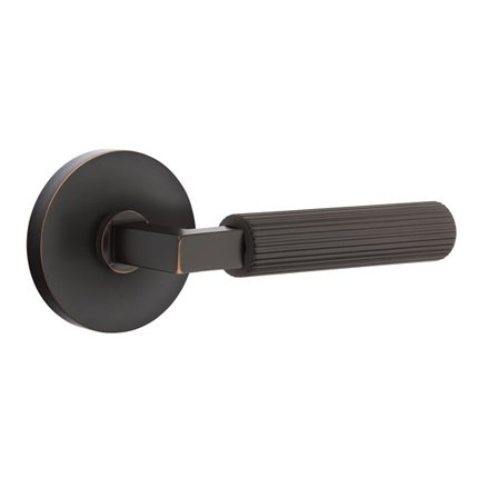 Emtek 5109LSSK Contemporary Modern Brass L-Square Straight Knurled Lever, Disk Rosette