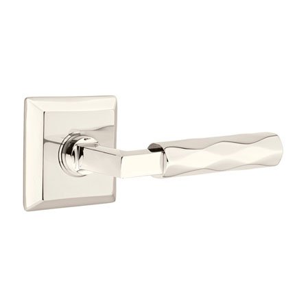 Emtek 8131LSTR Contemporary Modern Brass L-Square Tribeca Lever, Quincy Rosette