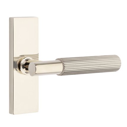 Emtek 5507TASK Contemporary Modern Brass T-Bar Straight Knurled Lever, Stretto Rosette