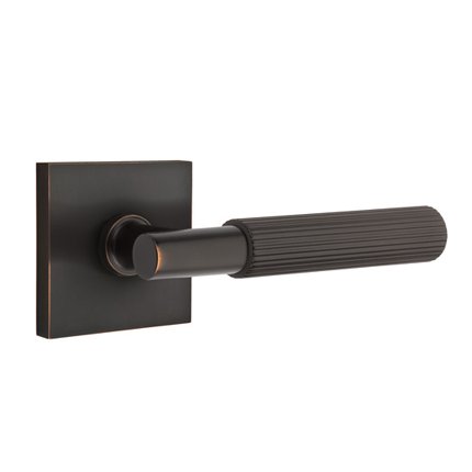 Emtek 5110TASK Contemporary Modern Brass T-Bar Straight Knurled Lever, Square Rosette