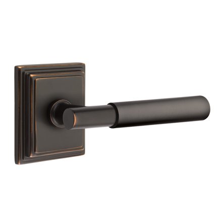 Emtek 8161MYL Contemporary Modern Brass Myles Lever, Wilshire Rosette