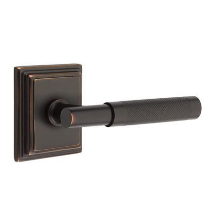 Emtek 8161TAKN Contemporary Modern Brass T-Bar Knurled Lever, Wilshire Rosette