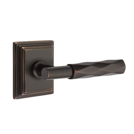 Emtek 8161TATR Contemporary Modern Brass T-Bar Tribeca Lever, Wilshire Rosette