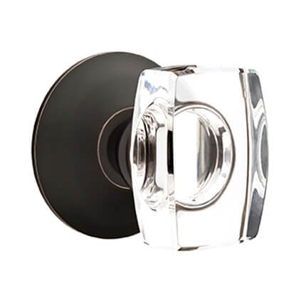 Emtek 5107WS  Windsor Glass Door Knob, Modern Rosette