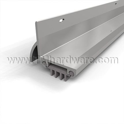 NGP 318V Door Shoe Sweep, L Shaped Aluminum Casing with Rain Drip and a .4375" Vinyl Finned Seal