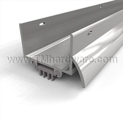 NGP 319V Door Shoe Sweep, U Shaped Aluminum Casing with Square Edges, Rain Drip, and .4375" Vinyl Finned Seal