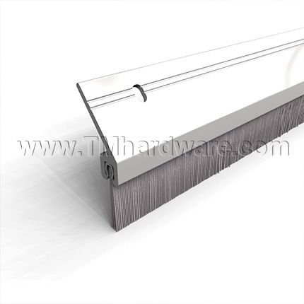 NGP 602 Door Sweep and Perimeter Gasket, .875" Aluminum Casing with .5" Angled Nylon Brush