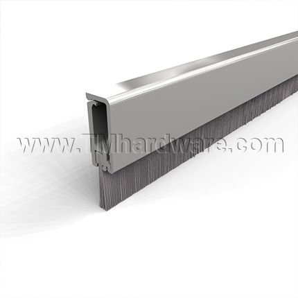 NGP 672 Door Sweep, .6875" Aluminum with Snap-On Cover and .4375" Nylon Brush
