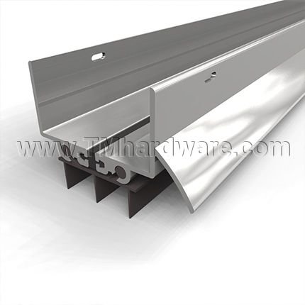 NGP 819T Door Shoe Sweep , U Shaped Aluminum Casing with Thermal Break and Rain Drip, .6875" Thermoplastic Triple Fin Seal