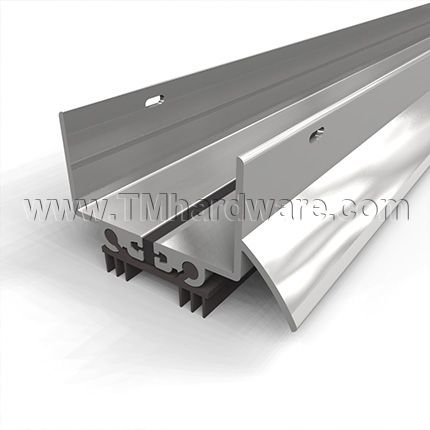 NGP 819T6 Door Shoe Sweep , U Shaped Aluminum Casing with Thermal Break and Rain Drip, Two .5625" Thermoplastic Triple Fin Seals