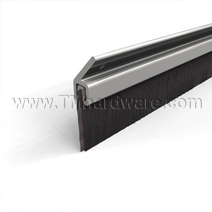 NGP D690 Door Gasket, 1.0625" Aluminum Casing with 1" Angled Nylon Brush Seal and EPDM Rubber Insert