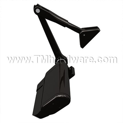 Norton 5800, Automatic Door Closer, Electromechanical, Pro w/ Narrow Wall Switch, Push Side, Black Textured Finish