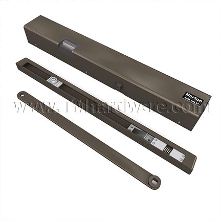 Norton 7100SZ Series, Electromechanical Closer, Pull side; rigid arm and slide track, Size 3, Dark Satin Bronze, Equiv Finish