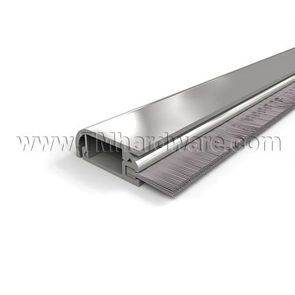 NGP 675 Door Sweep and Perimeter Gasket, 1" Aluminum Casing with Snap-On Cover and .4375" Premium Grade Nylon Brush Seal