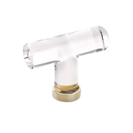 Emtek 86723 Crystal T-Knob- Polished Brass