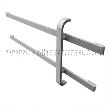 Rockwood 20, 21 Short Pull Bar Mounted on Two Push Bars and Posts, Push Bar up to 36" CTC