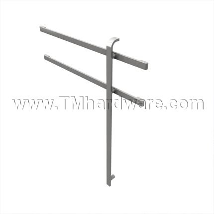 Rockwood 22, 23 Long Pull Bar Mounted on Two Push Bars and Posts, Push Bar up to 36" CTC