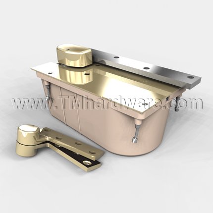 Norton 27 Series, Floor Door Closer, Single Acting, Heavy Duty, 3/4" Offset, Non-hold Open, Bright Brass Finish