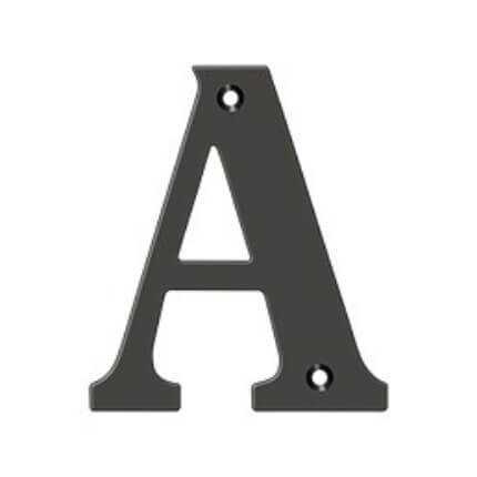 Deltana Solid Brass Traditional Letters, Residential Letter "A" - 4" Height, Oil Rubbed Bronze (US10B) Finished