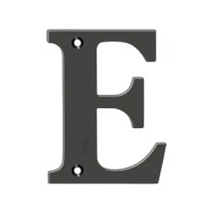 Deltana Solid Brass Traditional Letters, Residential Letter "E" - 4" Height, Oil Rubbed Bronze (US10B) Finished
