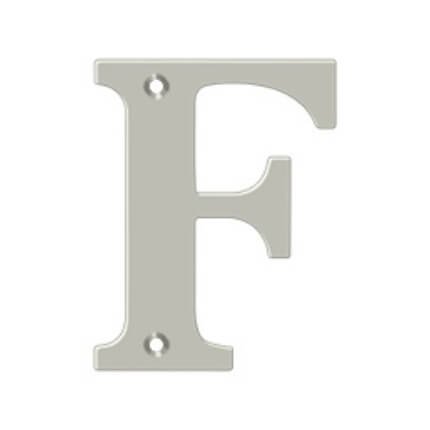 Deltana Solid Brass Traditional Letters, Residential Letter "F" - 4" Height, Satin Nickel (US15) Finished