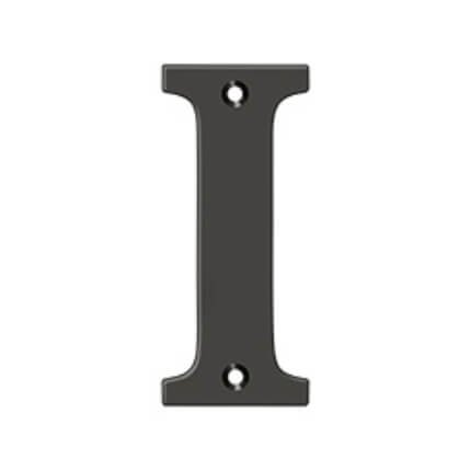Deltana Solid Brass Traditional Letters, Residential Letter "I" - 4" Height, Oil Rubbed Bronze (US10B) Finished
