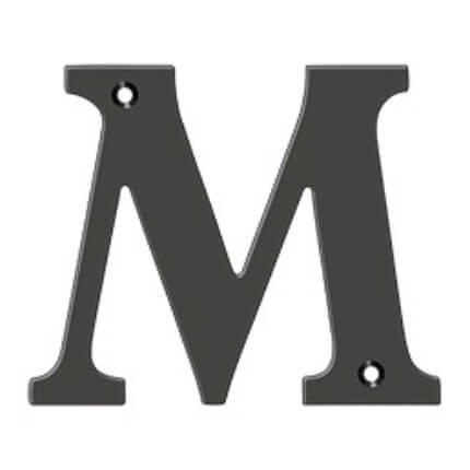 Deltana Solid Brass Traditional Letters, Residential Letter "M" - 4" Height, Oil Rubbed Bronze (US10B) Finished