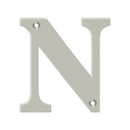 Deltana Solid Brass Traditional Letters, Residential Letter "N" - 4" Height, Satin Nickel (US15) Finished