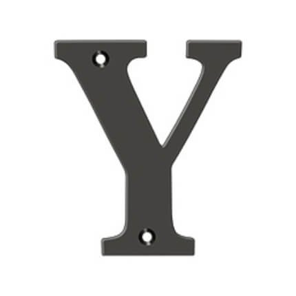 Deltana Solid Brass Traditional Letters, Residential Letter "Y" - 4" Height, Oil Rubbed Bronze (US10B) Finished