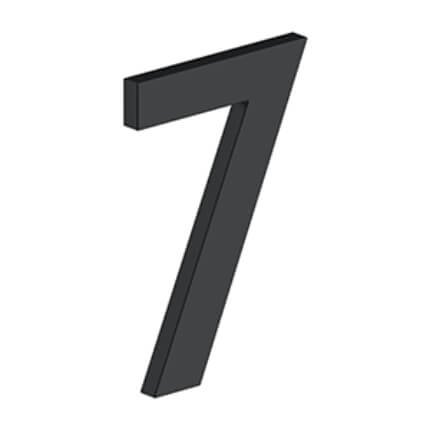 Deltana Stainless Steel Modem Numbers, B Series with Riser, No"7" Digit Flat Black (US19) Finished