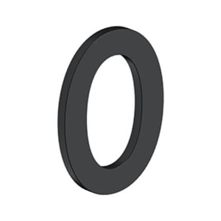 Deltana Stainless Steel Modem Numbers, B Series with Riser, No"0" Digit Flat Black (US19) Finished