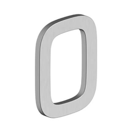 Deltana Stainless Steel Modern Numbers, E Series with Riser, No"0" Digit, 4" Height, Satin Stainless Steel (US32D) Finished