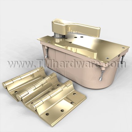 Rixson HM27 Series, Floor Door Closer, 3/4" Offset, Heavy Duty, For Hollow Metal Door, Non-hold Open, Bright Brass Finish