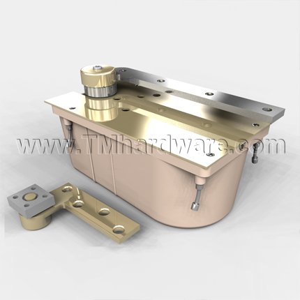Rixson 427 Series, Floor Door Closer, 3/4" Offset, Heavy Duty, Right Handed, Non-hold Open, Bright Brass Finish