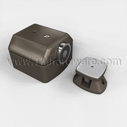 Rixson 980M Electromagnetic Door Holder, Floor Mounted, Dark Satin Bronze, Equiv Finish
