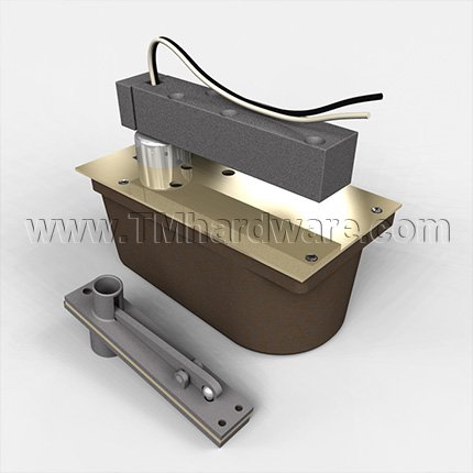 Norton EH28 Series, Floor Door Closer, Center Hung, Single Acting, Thru-Wire/Power Transfer, Non-hold Open, Bright Brass Finish