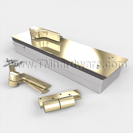 Rixson Q51 Series, Door Closer, 3/4" Offset, Quick Install, 36" Door Width, Model Q, Non-hold Open w/ Backcheck, Bright Brass Finish