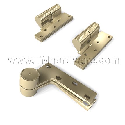 Norton 165, Door Closer Pivot, Pivot Set Without Bottom Pivot, 3/4 Offset, Bright Brass Finish