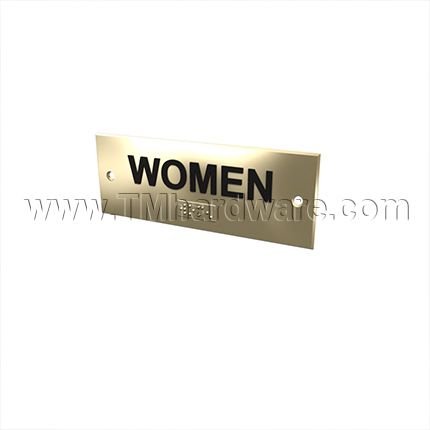 Rockwood #BF680W, Engraved Sign with Braille Translation - "WOMEN"