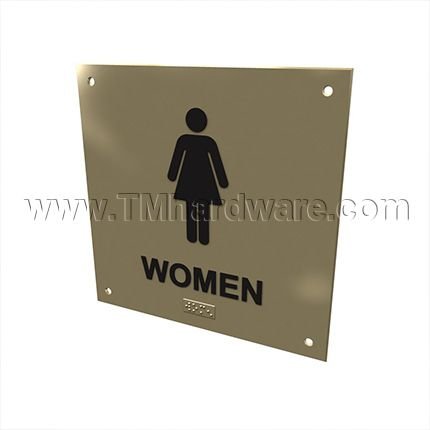 Rockwood #BF685, ADA Tactile Sign with Braille, "WOMEN"