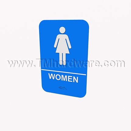 Rockwood #BFM685, Molded Plastic ADA Tactile Sign with Braille, Women's Sign