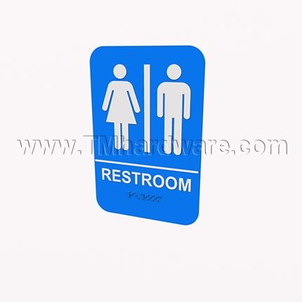 Rockwood #BFM686, Molded Plastic ADA Tactile Sign with Braille, Unisex Restroom
