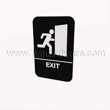Rockwood #BFM682, Molded Plastic ADA Tactile Sign with Braille, Exit Sign