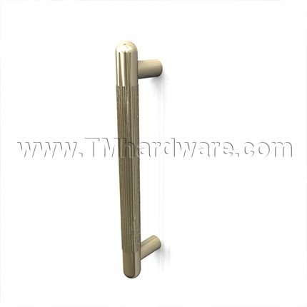 Rockwood LineaMet RM3514 - RM3524 Straight Door Pull with Grooved Grip Area - Round Ends, up to 24" OA