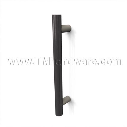 Rockwood NoirTek RM3900 - RM3920 Straight Pull - Black Anodized Finish with Contrasting Posts - Flat Ends, up to 7FT OA
