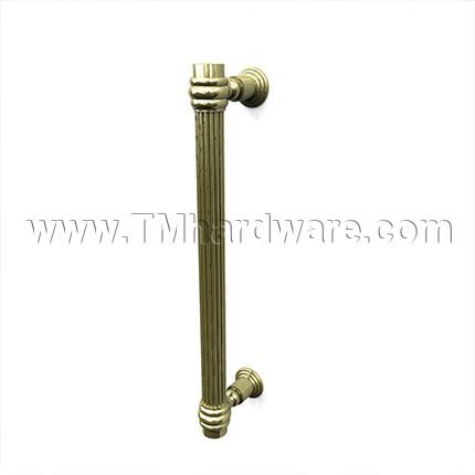 Rockwood Classic RM5664 Straight Finial Pull with Fluted Grip, Includes Base Plate - 10" CTC