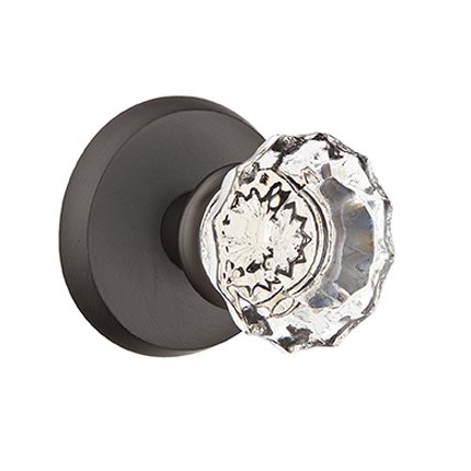 Emtek 7106AS Rustic Living Crystal Astoria Knob, #2 Rosette