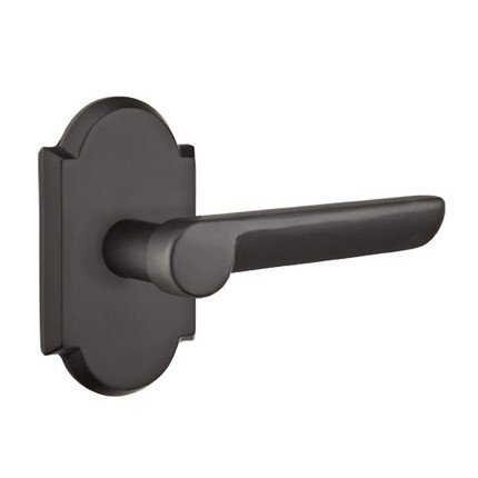 Emtek Aurora Lever, Sandcast Bronze Leverset, Passage, #1 Rosette, Flat Black Bronze (FB)