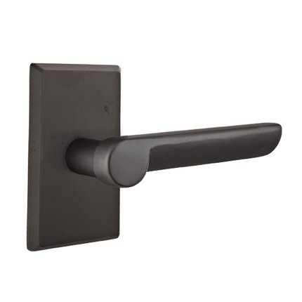 Emtek 7104AR Rustic Living Sandcast Bronze Aurora Lever, #3 Rosette