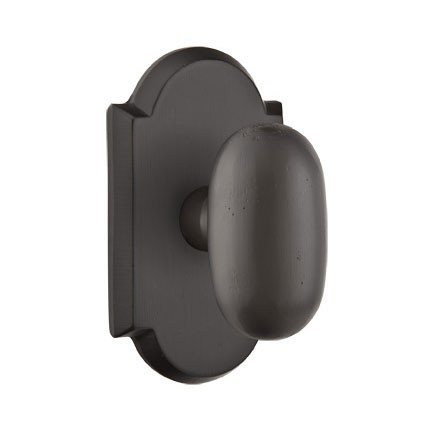 Emtek Egg Knob, Sandcast Bronze Door Knob, Passage, #1 Rosette, Flat Black Bronze (FB)